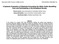 A Systemic Evaluation of Obstacles Preventing the Wider Public Benefiting from and Participating in the Broadband Society