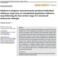Method to integrate asynchronously produced individual influence maps into an extrapolated population influence map following the face-to-face stage of a structured democratic dialogue