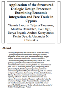 Application of the Structured Dialogic Design Process to Examining Economic Integration and Free Trade in Cyprus